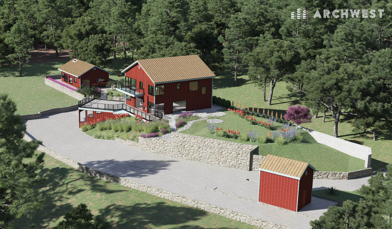 9. 3D Aerial View of a Ranch Style House(2), Colorado, USA